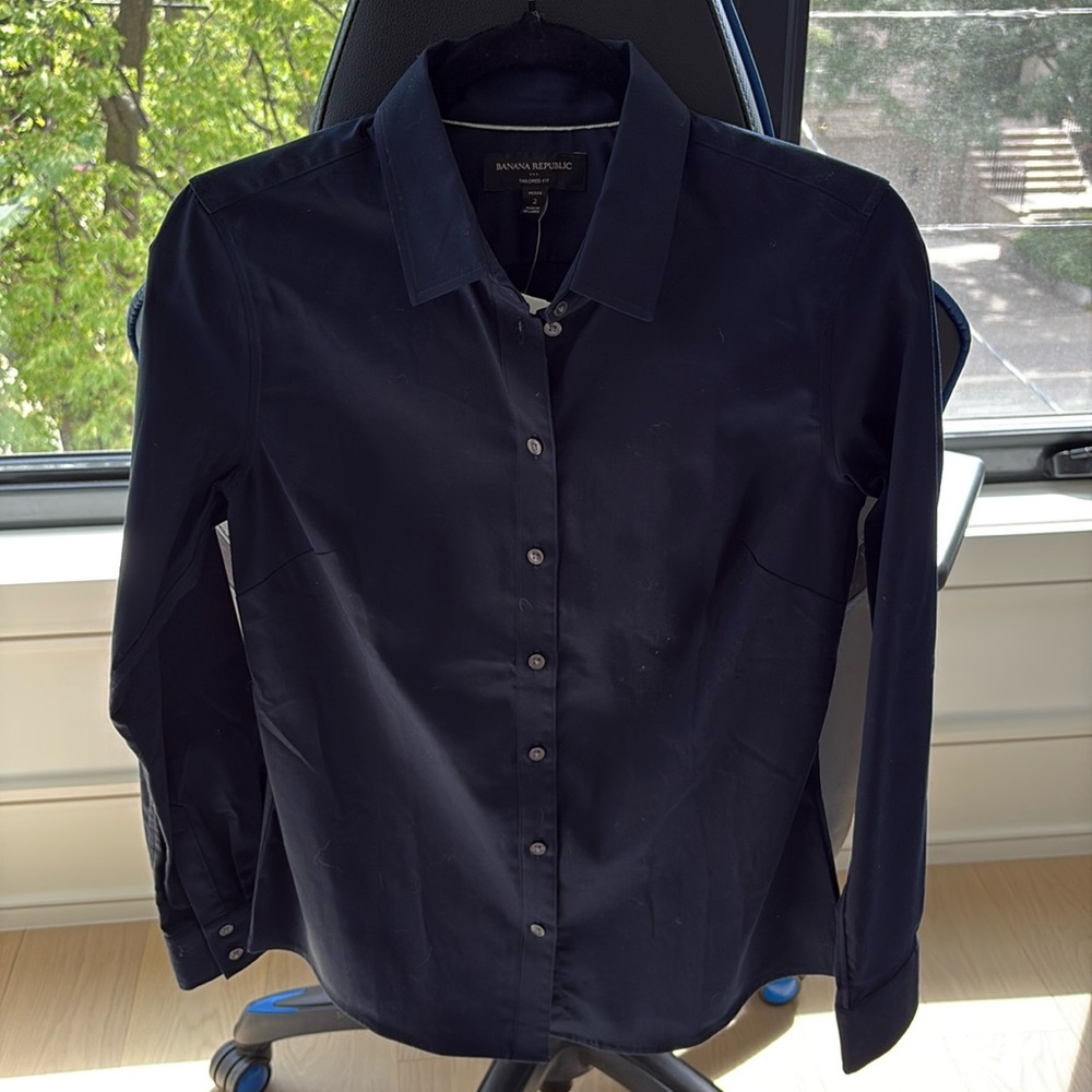NWT Banana Republic Navy Button Down Shirt